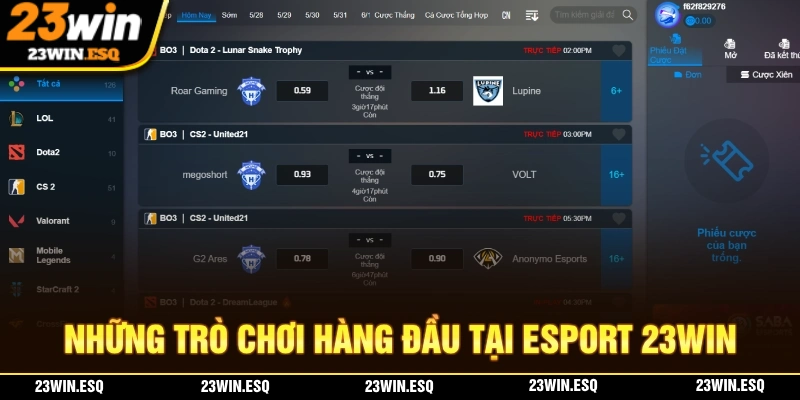 Giới thiệu về những trò chơi ăn khác nhất tại hệ thống E-Sports 23WIN