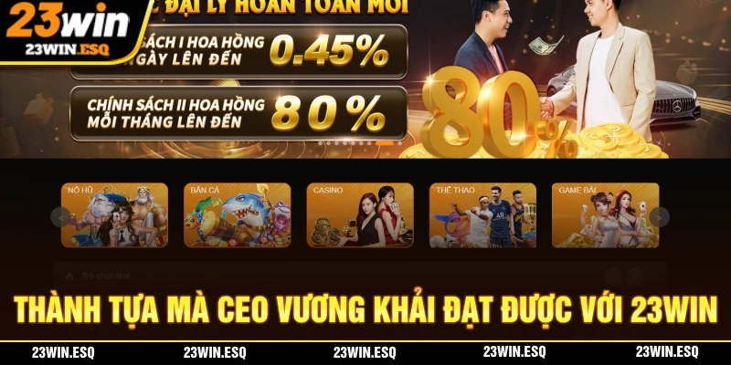Thành tựu mà nhà cái 23WIN đạt được dưới sự quản lý của CEO Vương Khải